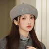 Casual Bow Beret Women's Autumn and Winter New Warm Versatile Octagonal Bud Hat