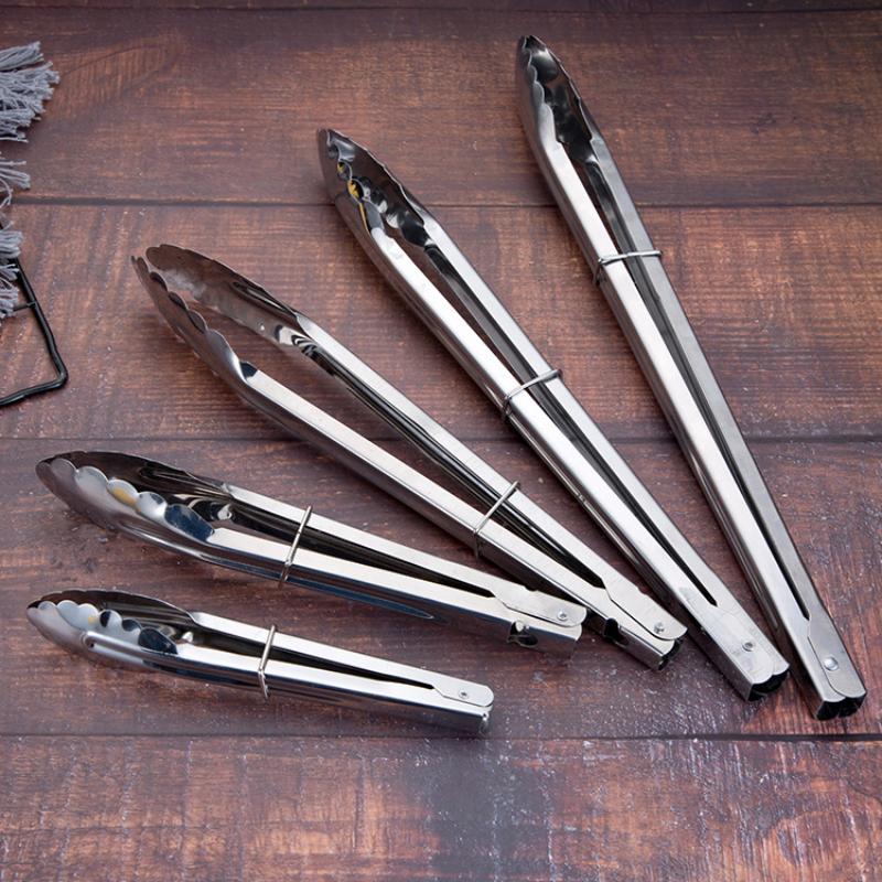 Stainless Steel Food Tongs Barbecue Meat Clip Salad Bread Pastry Clamp Buffet Cooking Tool Kitchen Utensil Accessories 2025 New
