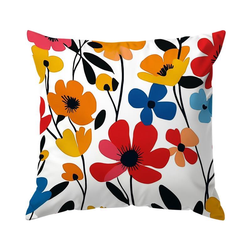 Home Decor Colorful Floral Pattern Decorative Pillow Covers Pattern Cushion Cover Suitable For Sofa Bedroom Car Pillow Cover