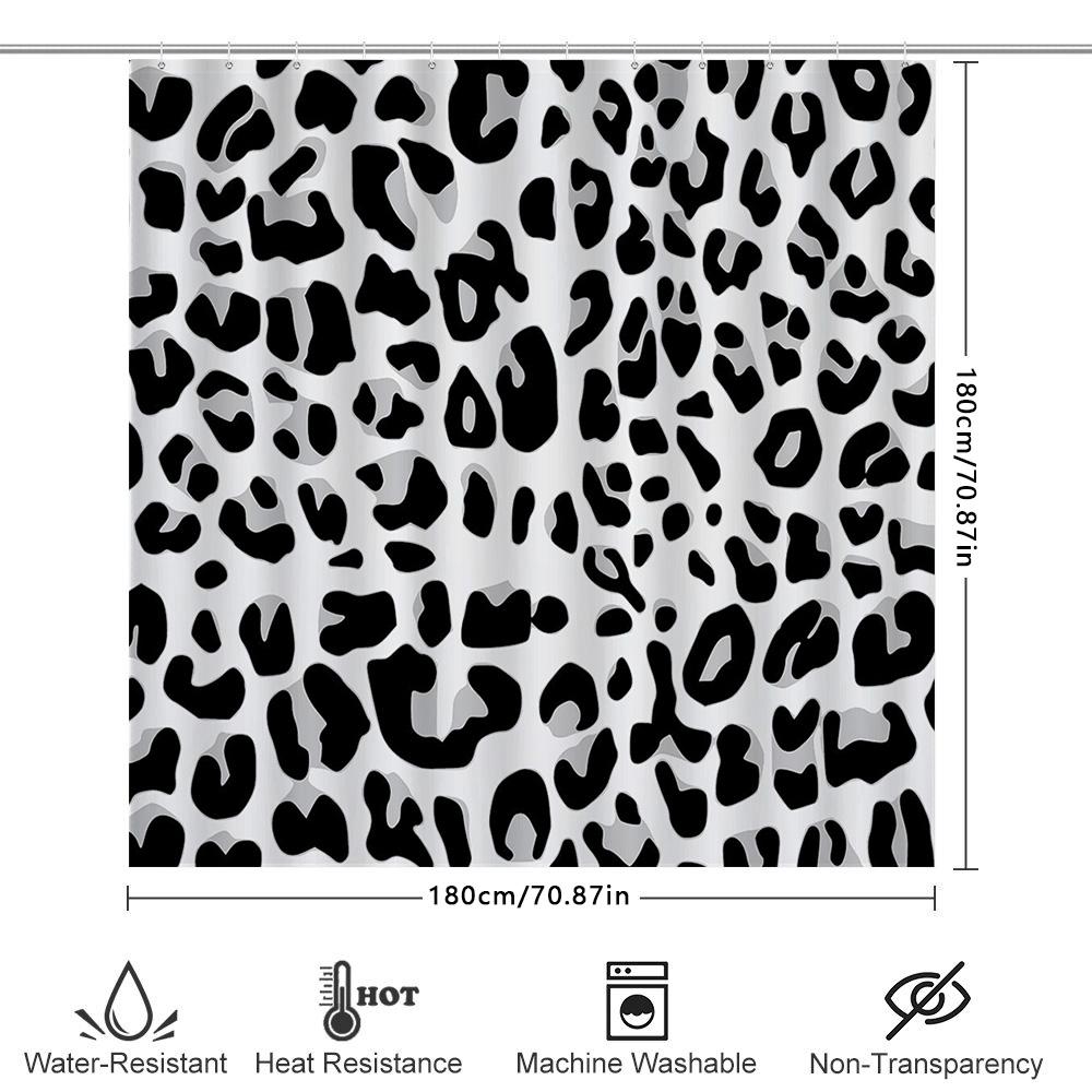 Animal Print Shower Curtain Jungle Leopard Pattern Bathroom Decor Wild Nature Theme Waterproof Fabric Liner For Home