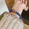 Natural Blue Crystal Stone Red Agate Flower Bracelet, Blue Crystal Bracelet, Niche Design, High-end Feel, Suitable As a Gift for Water Enthusiasts