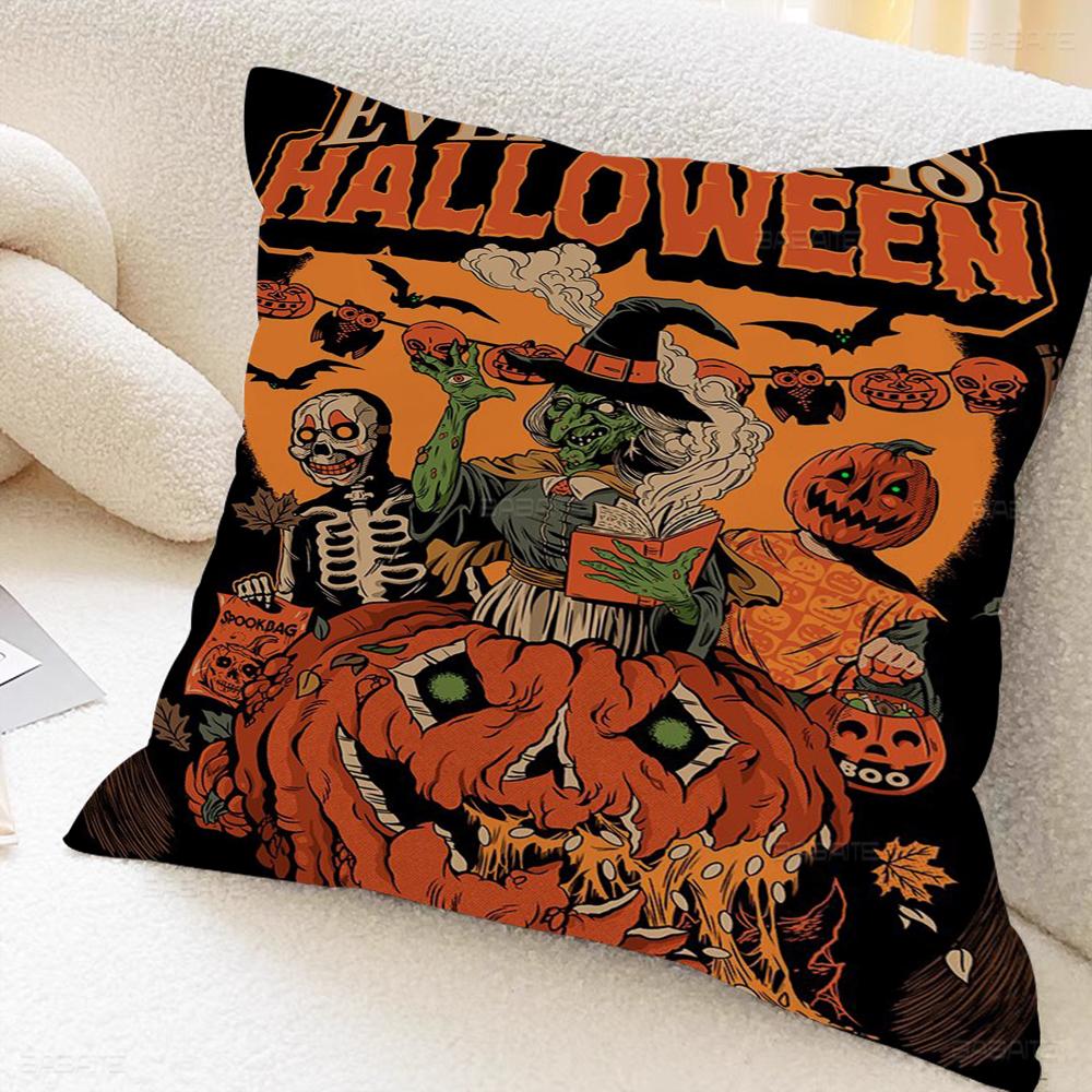 Retro Halloween Witch Pillow Gift Home Office Decoration Pillow Bedroom Sofa Car Cushion CoverPillow Case