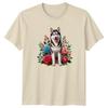 Watercolor Floral Siberian Husky Dog Unisexs TShirt Dog Owner Pet Lover