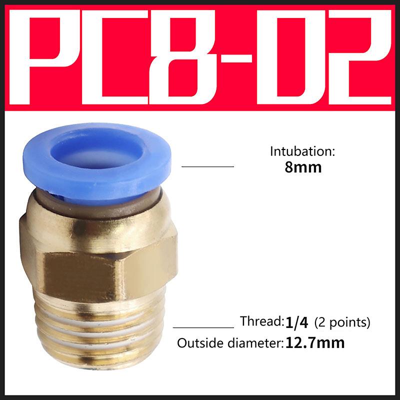 1Pc Pneumatic Air Connector Fitting Pc 4/6/8/10/12/14/16Mm Thread 1/4" 1/8" 3/8" 1/2" 3/4"Hose Fittings Pipe Quick Connectors