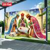2D Flat Banner 1 Piece Three Wise Men Carrying Gifts Christmas Scene Durable Design No Need for Power Supply