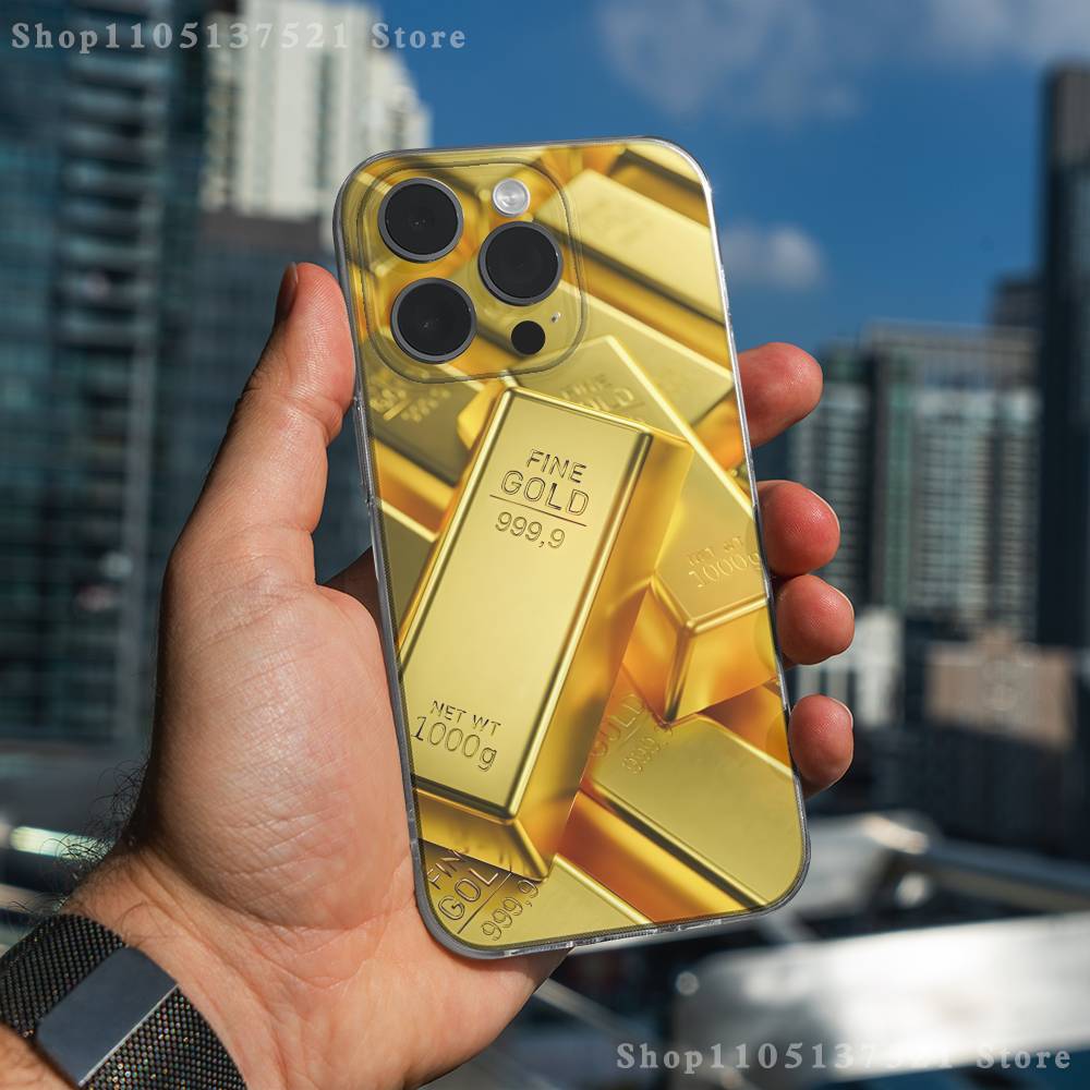 

Wealth Art Dazzling Gold Phone Case For iPhone 17,16,11,15,13,14,12,Air,Mini,Plus,Pro,Max,Plus,E Clear Soft Shell iPhone14PROMAX