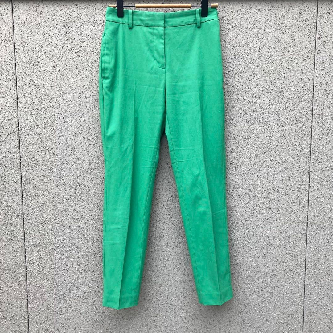 3225 [Plaste] XSCasual Pants Linen Mix Green Elastic Waist