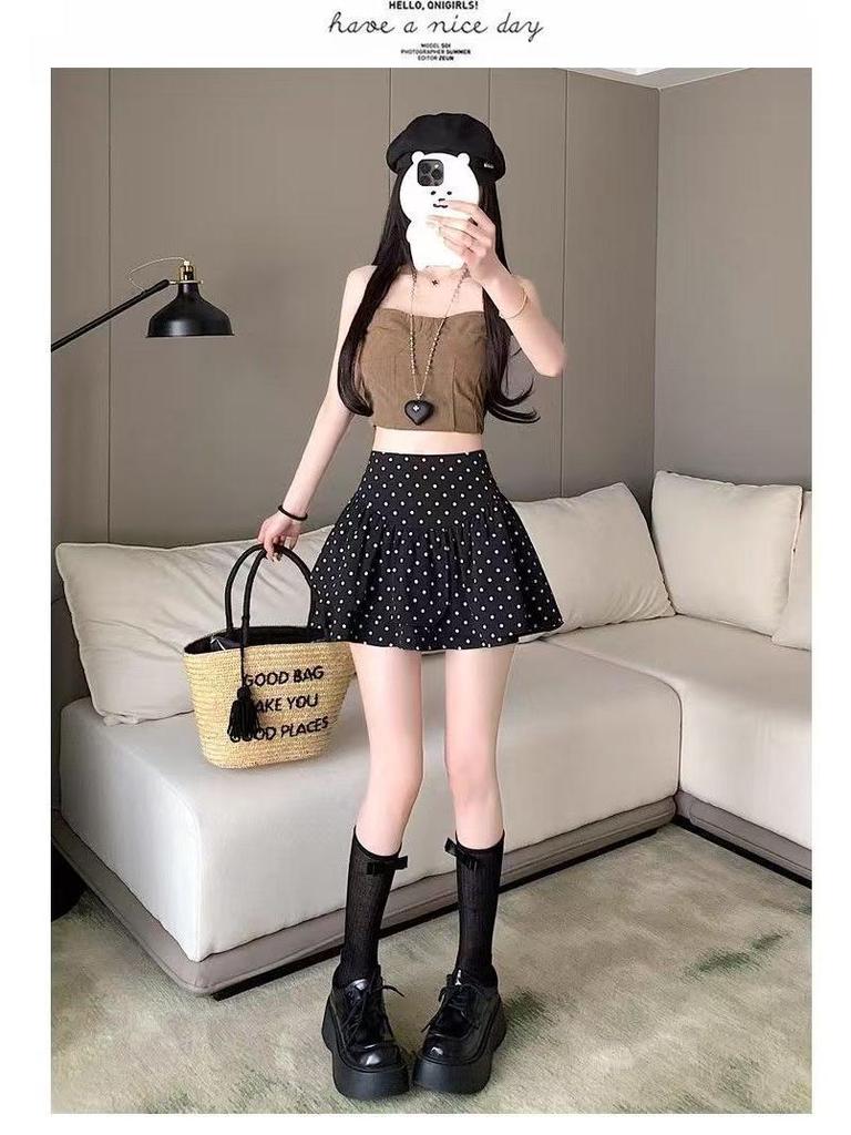 Polka Dot Ruffle High Waist Short Skirt - Petite Fluffy Autumn Edition 2025