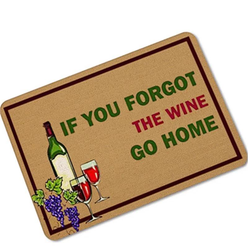 Humorous Funny Doormat Saying Quotes If You Forgot The Wine Go Home Floor Mats Non-slip Kitchen Rugs Bathroom Christmas Gift
