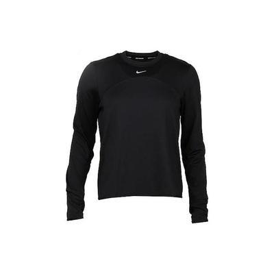 Solid Color Sport Casual Round Neck Long Sleeve T-Shirt Women Tops Black FB4298-010