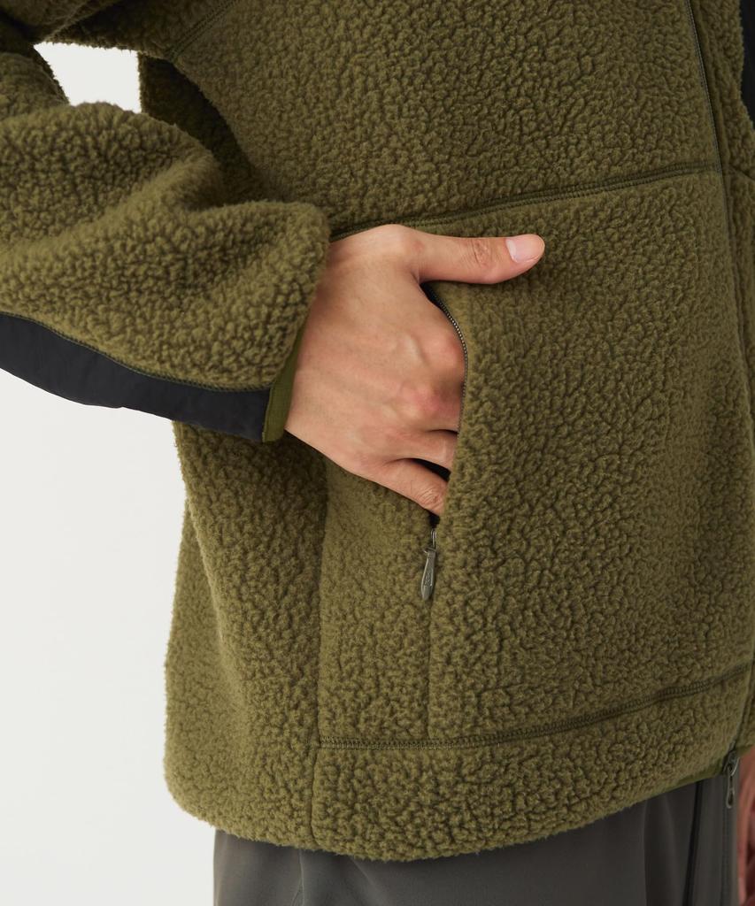 Snow Peak Polartec Thermal Pro Boa Fleece Jacket Outer and Size L SPF-JK-25AU906, Jacket, Men's Women's, Olive,