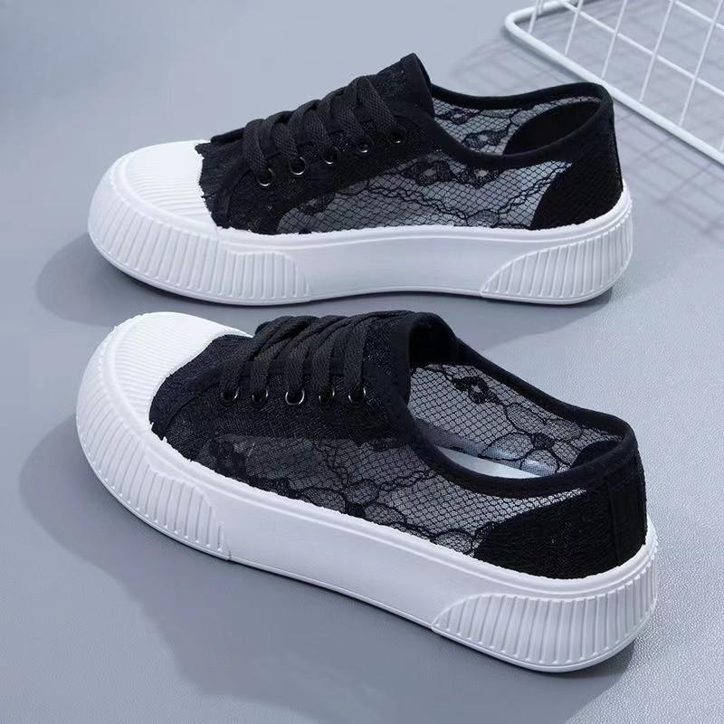 New Women's Thick-soled Breathable Shoes with Hollowed-out Thin Design Versatile Casual Sports Board Shoes