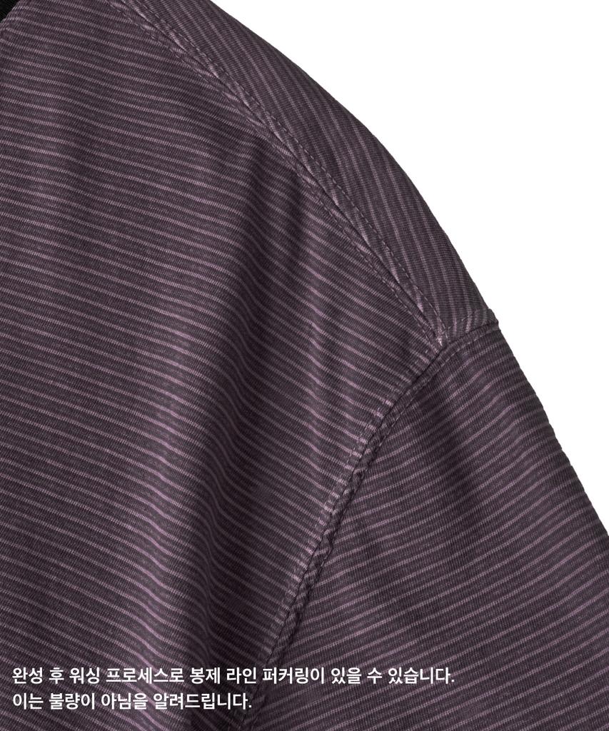 ASP Pigment Dyed Stripe Short Sleeve T-Shirt - Purple
