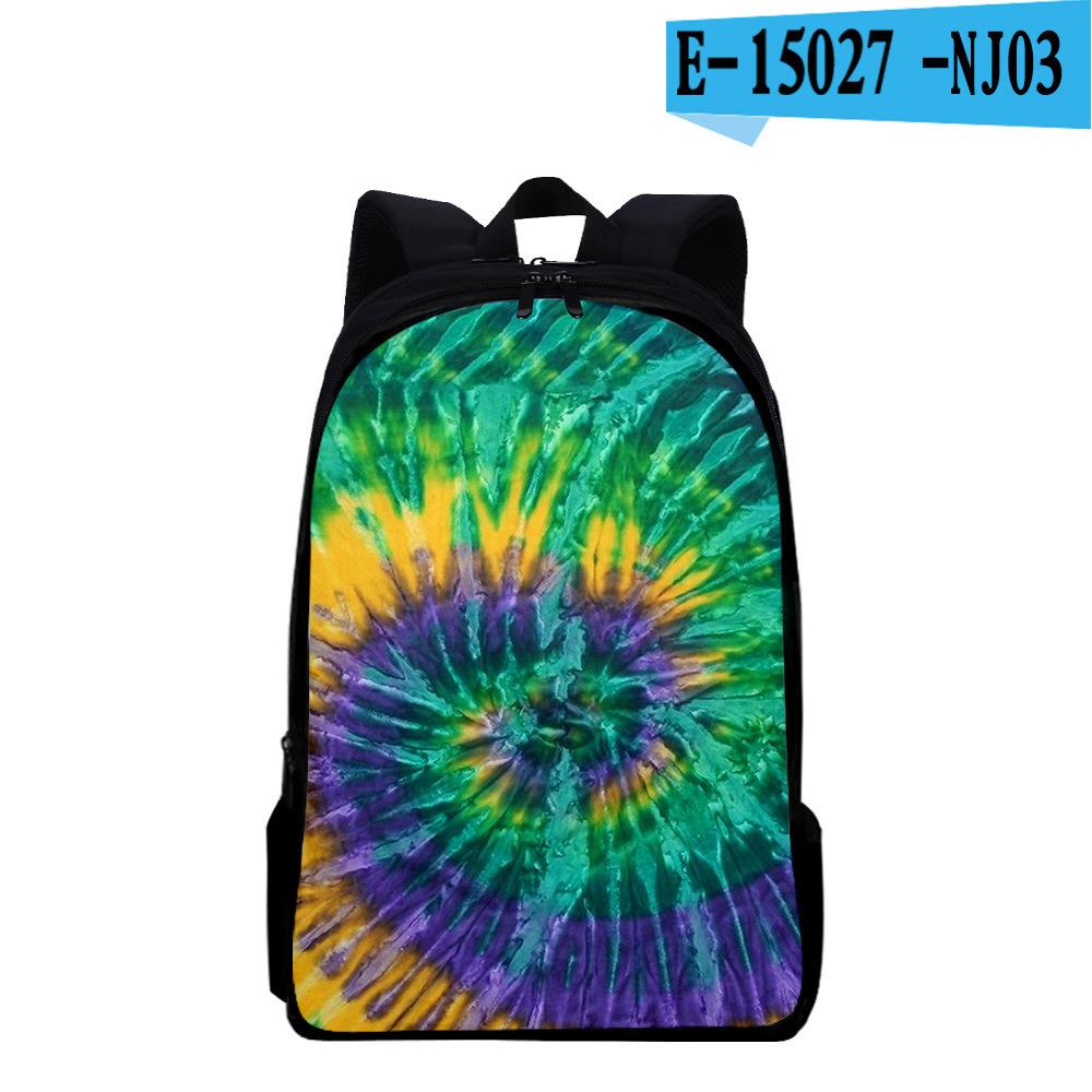 Classic Popular Funny Tie Dye Notebook Backpacks Pupil School Bags 3D Print Oxford Waterproof Boys/Girls Laptop Backpacks