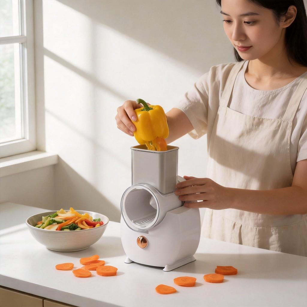 Home Kitchen Automatic Vegetable Chopper With Stainless Steel Blades For Easy Prep