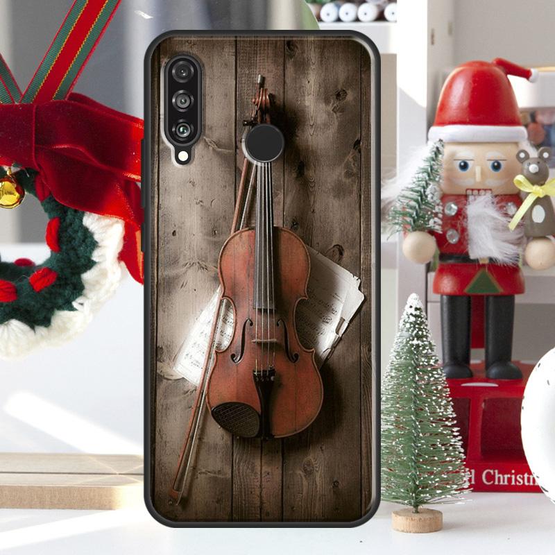 Elegant Wooden Violins Bow Music For Huawei Nova 7i 8i 11i 12i 12s Y73 Y70 Y90 Y60 Y72 Y61 Y91 9 10 SE P30 Pro P40 Lite Case