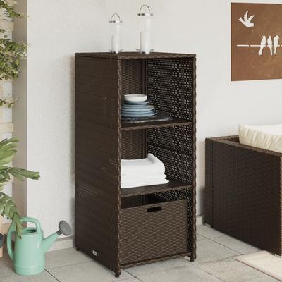 Vidaxl Szafka Ogrodowa, Brązowa, 50X55X115 Cm, Polirattan