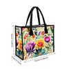 Boho Floral Print Casual Canvas Tote Bag Reusable Lightweight Women Daily Handbag