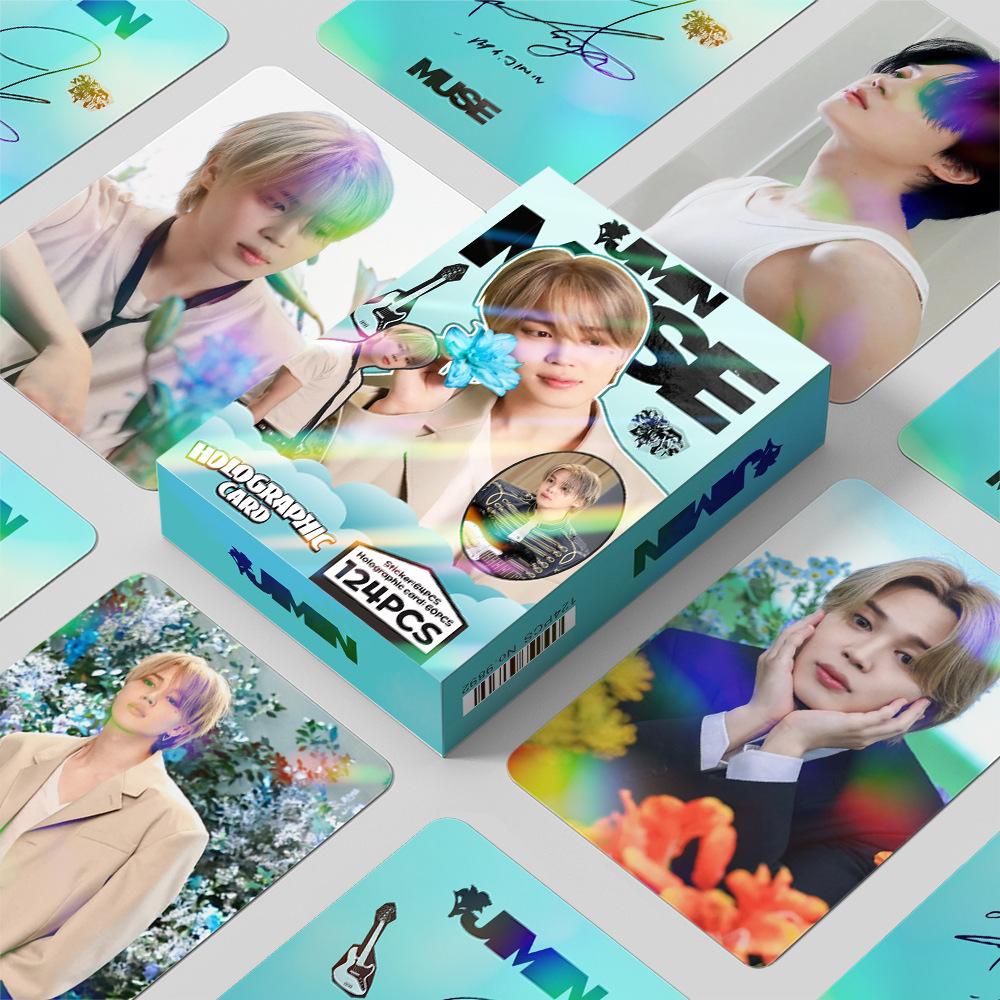 Straykids 124pcs Jimin Muse Album Holographic Photocards Pop Idol Lomo Flash Signature Photo Cards For Pop Fans Collection Lovely Gift