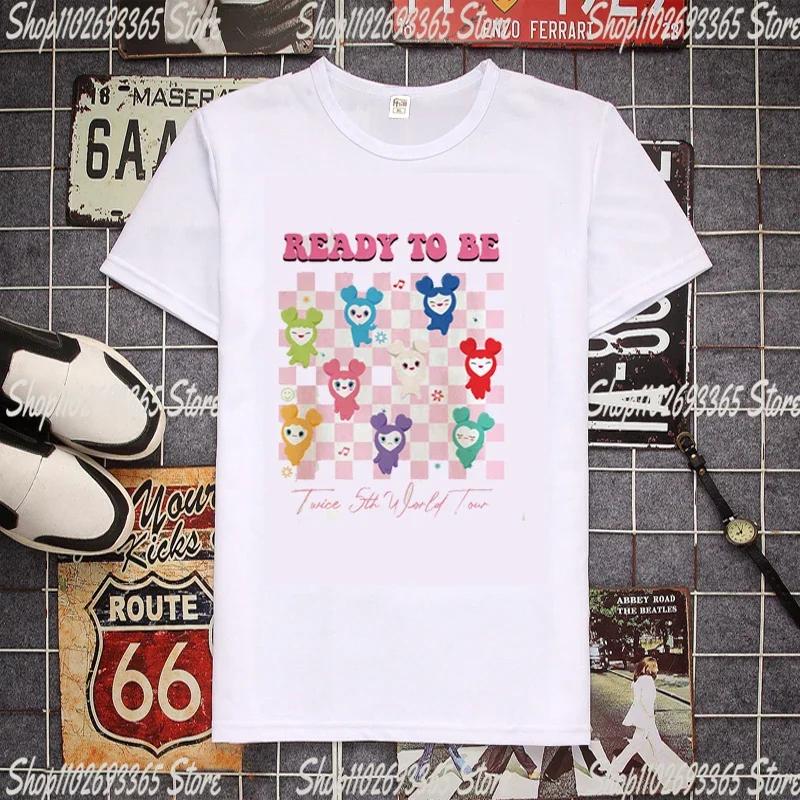 Kpop Twice Lovely T-shirt Short Sleeve Ready To Be Album Photo Printing Tshirt for Women TZUYU SANA MINA JIHYO NAYEON MOMO DAHYU