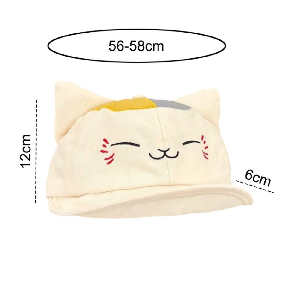 Cartoon Embroidered Mouse Cat Ear Baseball Cap Casual Breathable Animal Ear Smile Face Cap Adjustable Streetwear Hat For Girls