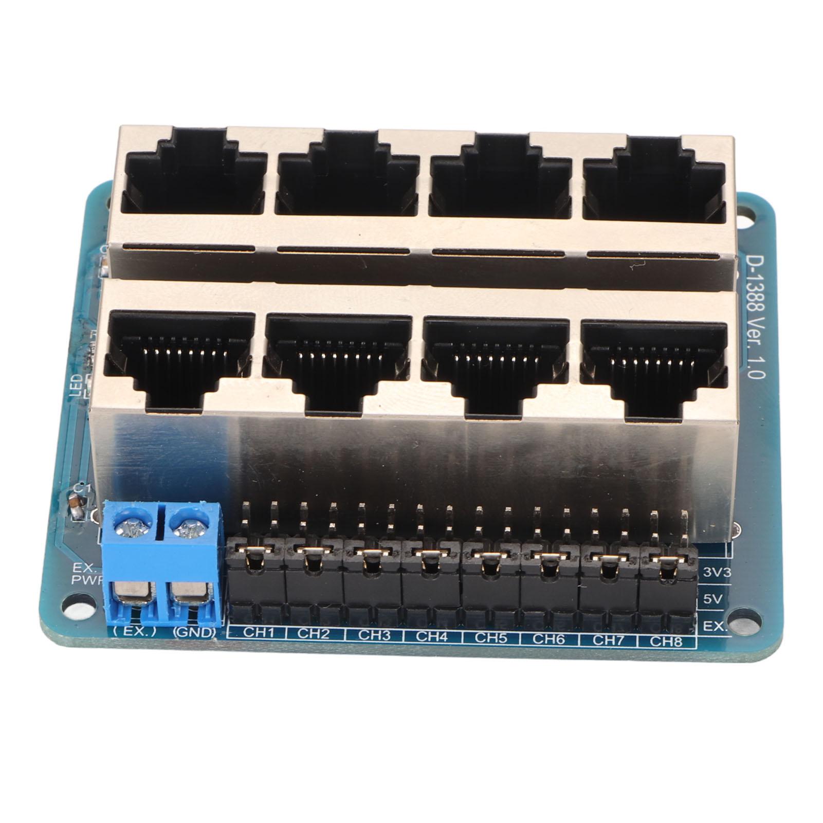 

GPIO Breakout Board Professional 8 RJ45 Ports 40 Pin Power Breakout Board for RPi 1A+ 1B+ 2B 3B 3B+