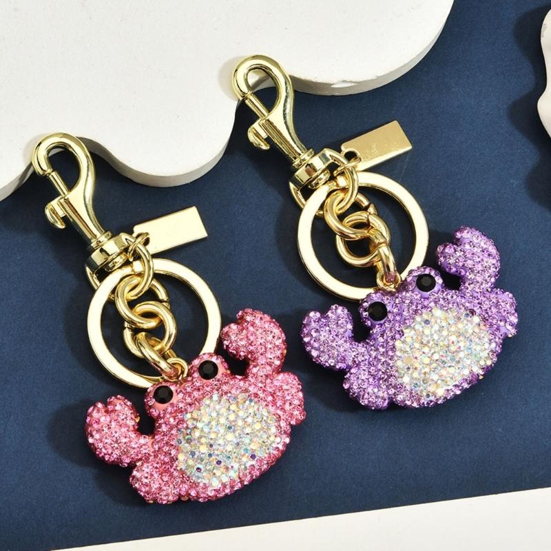 Elegant Crab Keychain With Dazzling Rhinestones Elegant Handbag Charm Sparkling Bag Charm For Bags And Keys In 3 Trendy Colors