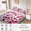 Temu Brushed Red Heart Bedding Set - Duvet Cover & Pillowcase