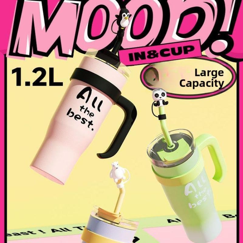 Large Capacity 40oz Insulated Stainl Steel Water Bottle Car Cup with St Ice King Portable Thermos High Aesthetic Value