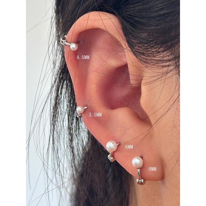 Korean Silver Pearl Hypoallergenic Earrings for Women - Simple, Trendy Design (2021)