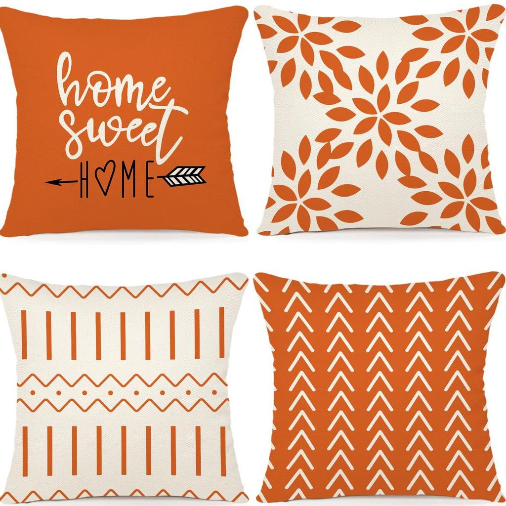 Moderne Sofakissenbezüge für Erkerfenster, Outdoor-Kissen-Set aus Leinenstoff