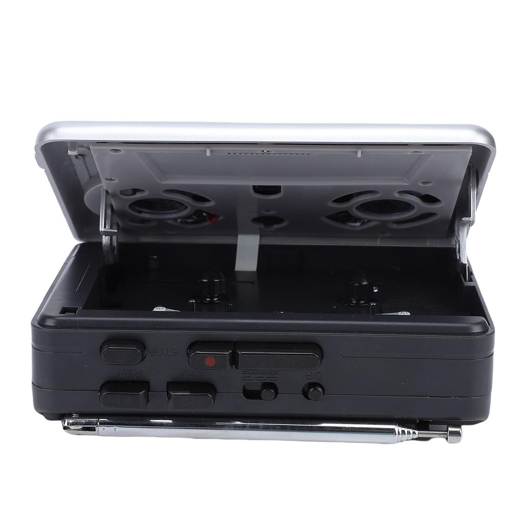 Cassette Player AM FM Radio Retro Cassette Tape Player Recorder with Digital Clock Timer Built In Mic Speaker Battery Operated Or   Powered
