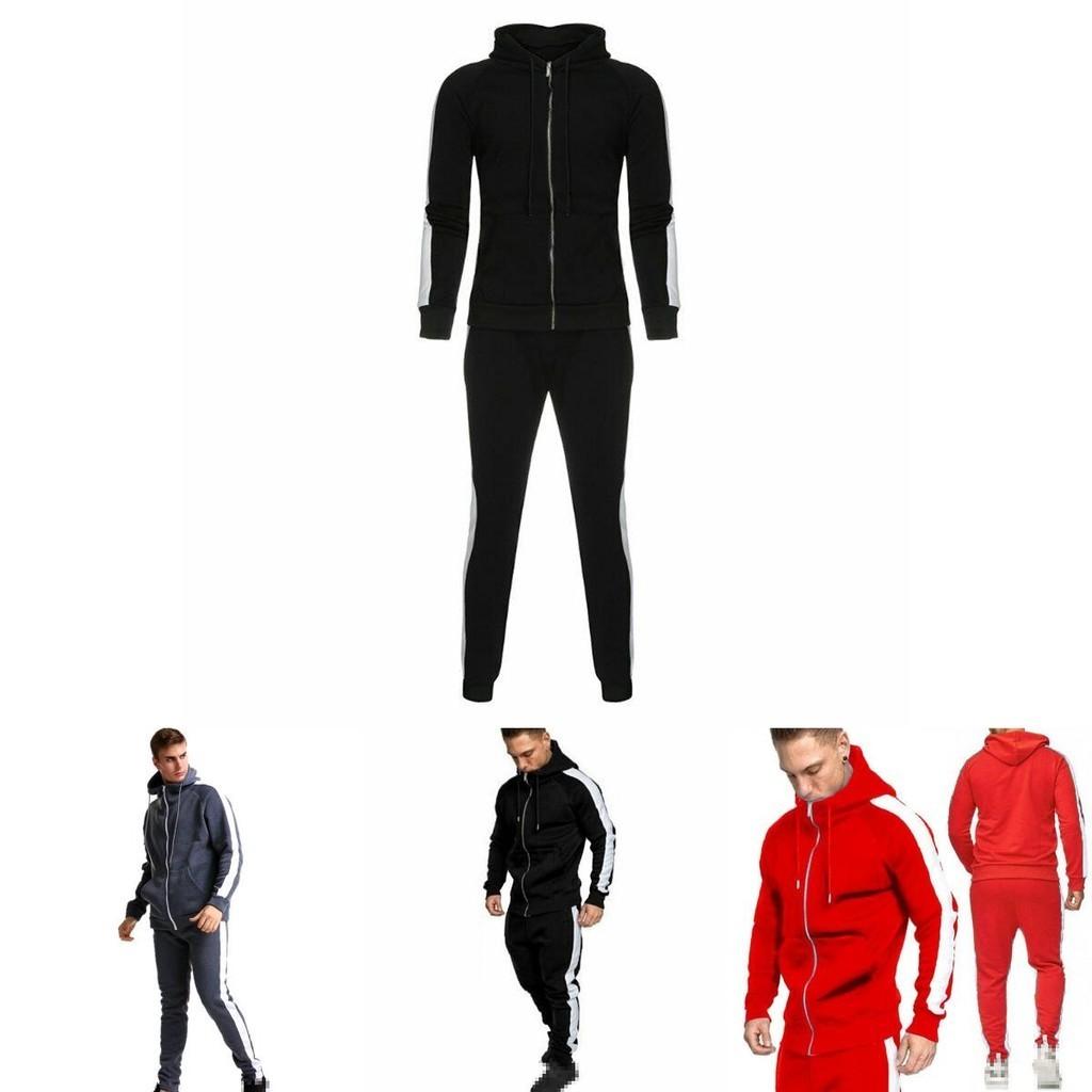 Premium 2pcs Mens Tracksuit Set With Zip Hooded Coat And Comfortable Joggers