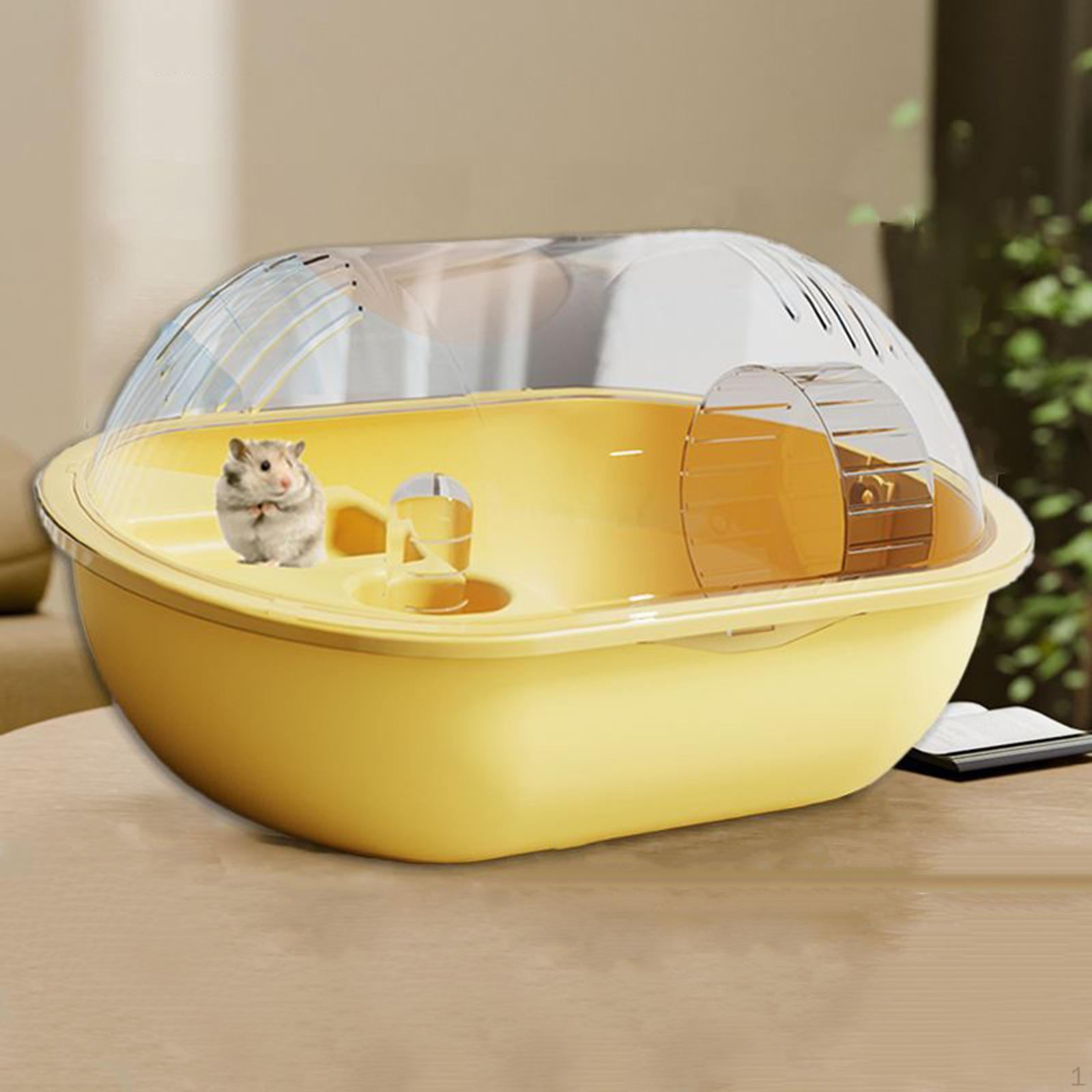 

Dwarf Hamster Cage Exercise Playing Rest Activities Running Wheel Small Animal House for Pet жовтий