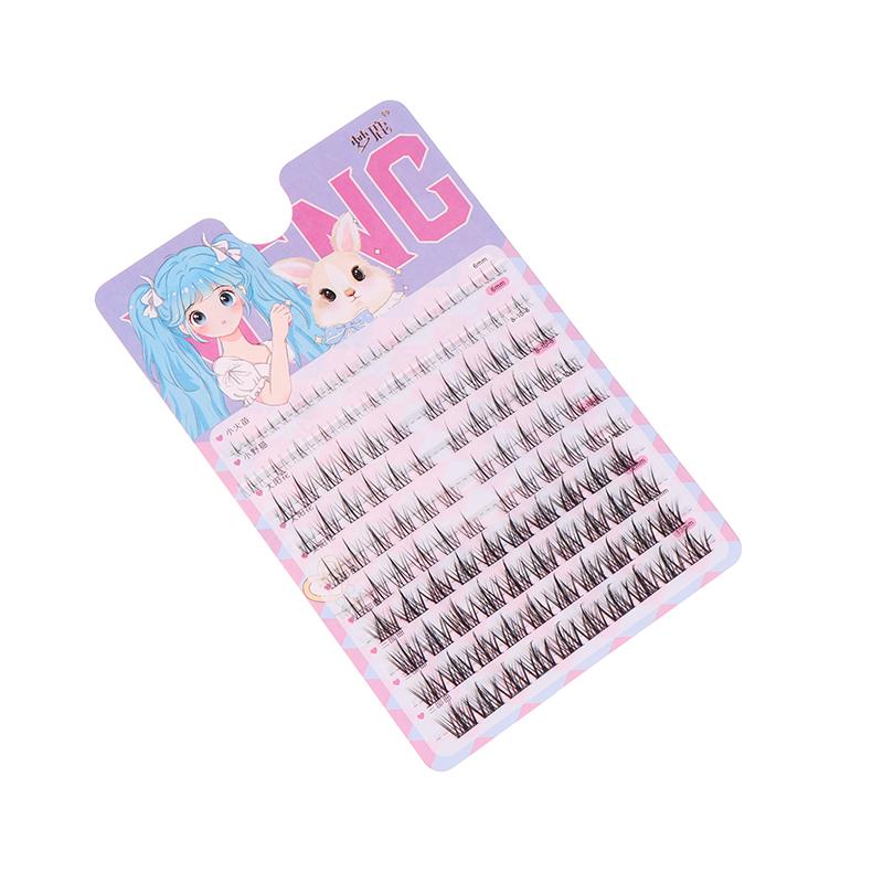 Lot de 124 faux cils épais style manga, petits cils individuels, extensions de cils naturels, maquillage coréen, DIY