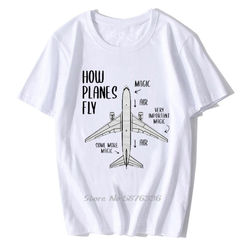 Novelty How  Fly Engineer Pilot Airplane TShirt Mens Short Sleeves Oversized Hip Hop  Printed T Shirts Top Tees