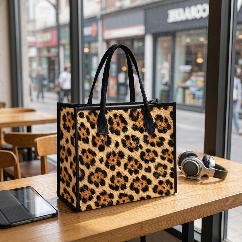 Leopard Pattern Casual Tote Bag Classic Fashion Daily Use Shoulder Bag