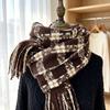 Plaid Pattern Neck Warmer Faux Cashmere Winter Scarf New Women's Scarf  Fall Winter Wear