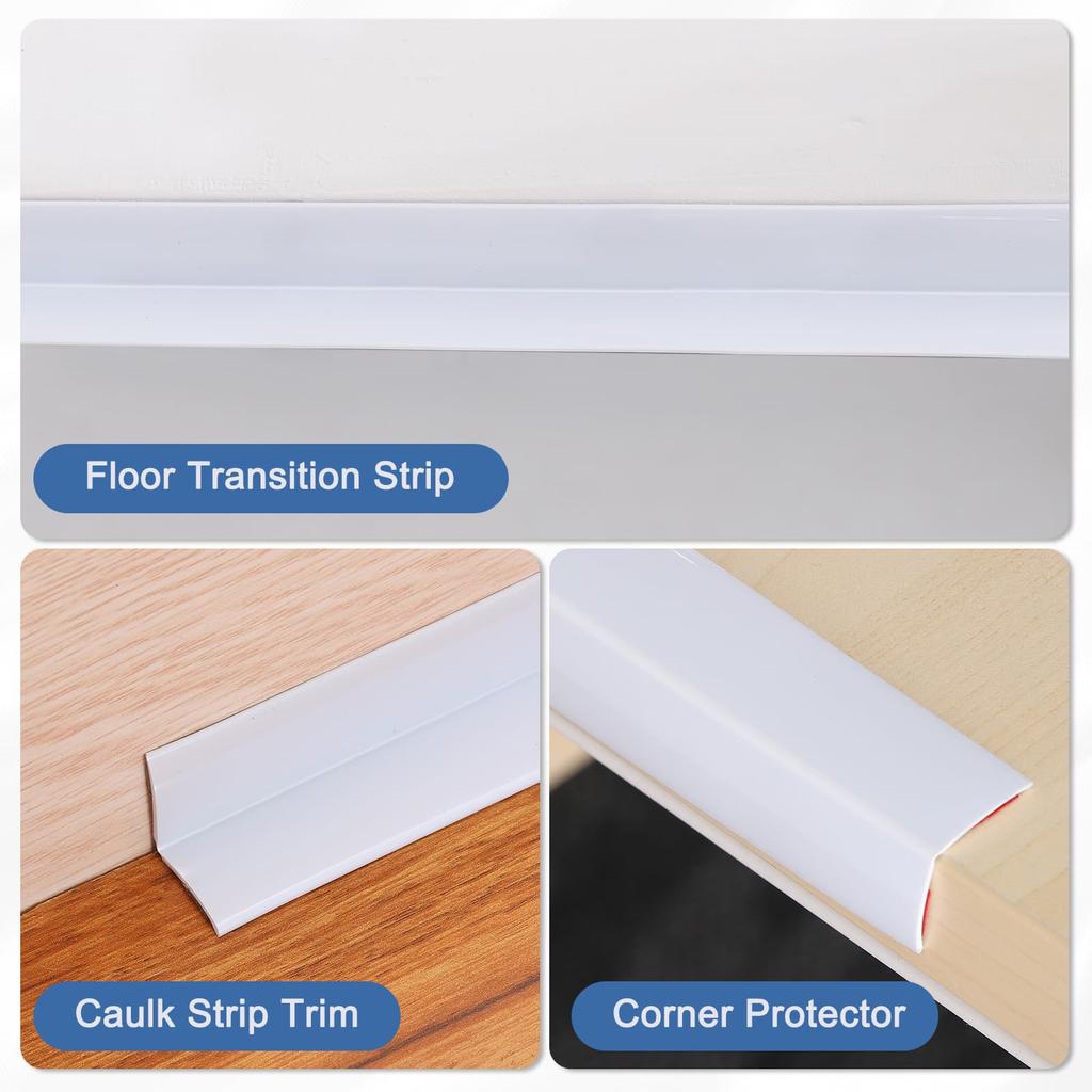 Uxcell Wall Corner Protector Trim Molding Peel & Stick Molding Trim PVC Self-Adhesive Wall Corner Guard Edge Protector for Wall Edge Corners 1.57" X 9