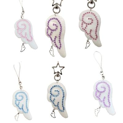Unique Charm Themed Key Chain Backpack Ornament Artistic Wing Shape Phone Chain Elegant Decoration