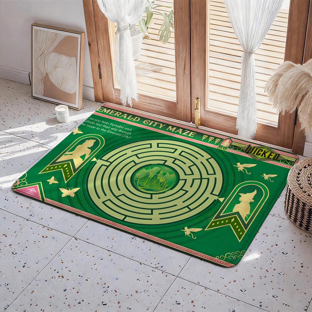 Movie W Wicked Floor Mat Eco  Flannel Doormat Non Slip Odorless Indoor Floor Rug Soft Short Plush Home Mat