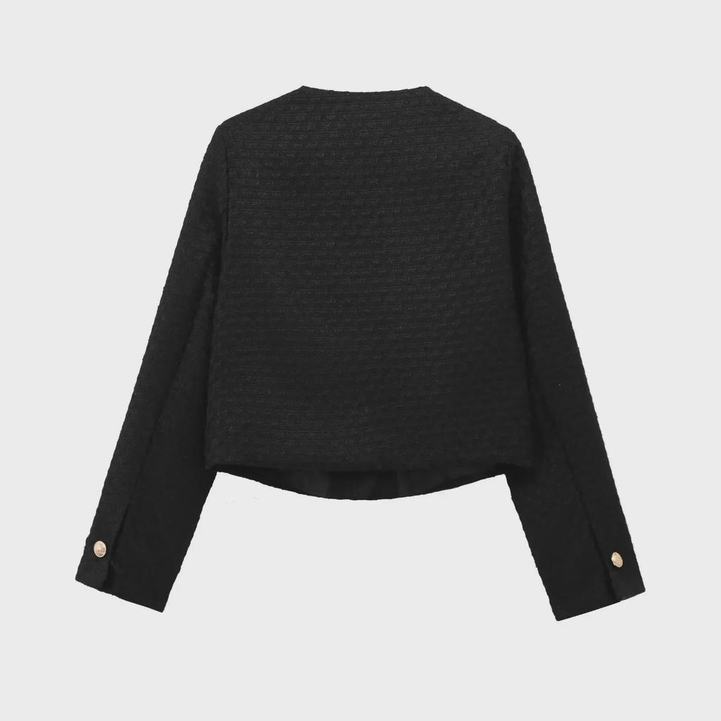 ZA Women's European & American Style Textured Shoulder Pad Jacket + Skirt/Pants Set