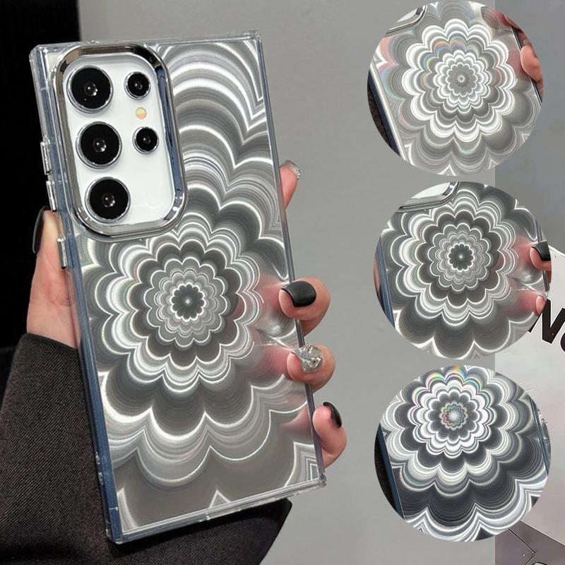 Fashion Laser Flowers Case for Samsung Galaxy S26 Ultra S25 S24 FE S23 S22 S21 Plus A57 A37 A17 A07 A56 A36 A16 Case Cover Soft TPU Phone Back Cases