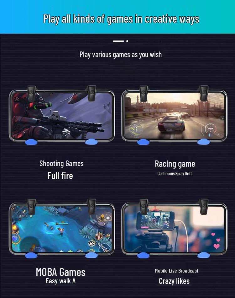 Flydigi Shadow Thorn Sechs-Finger-Handy-Spiel-Controller mit physischer Zielhilfe und Auto-Klicker