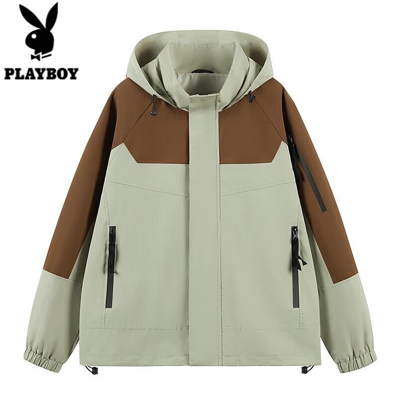 

PLAYBOY Унисекс ветровка с капюшоном в стиле колор-блок 3XL