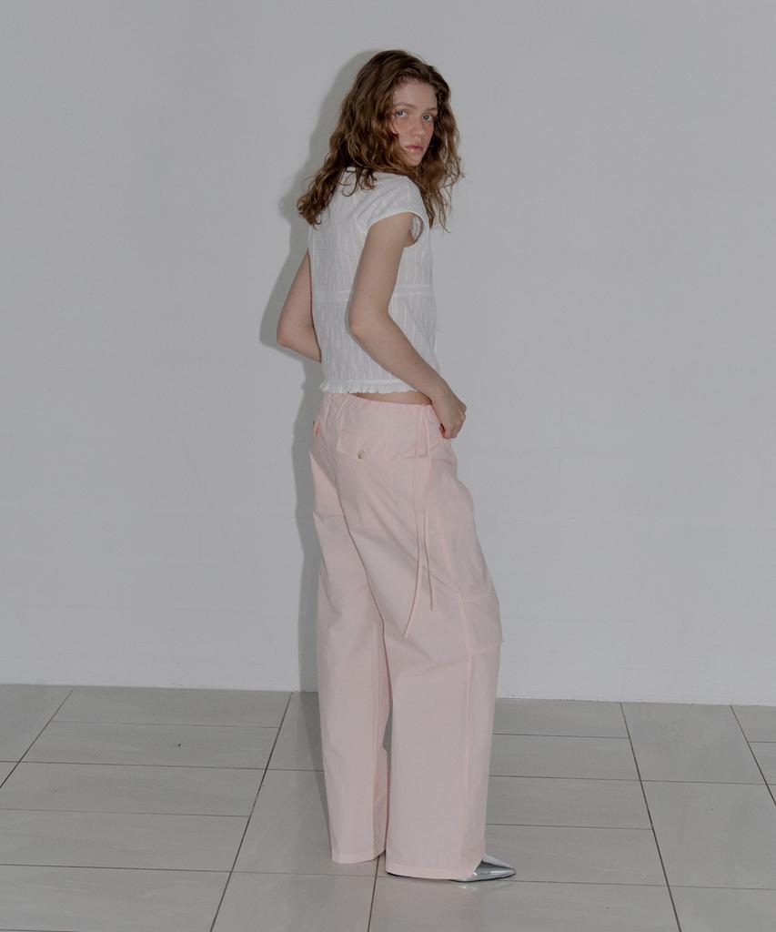 Assenti Strap Wide Pants_Pink
