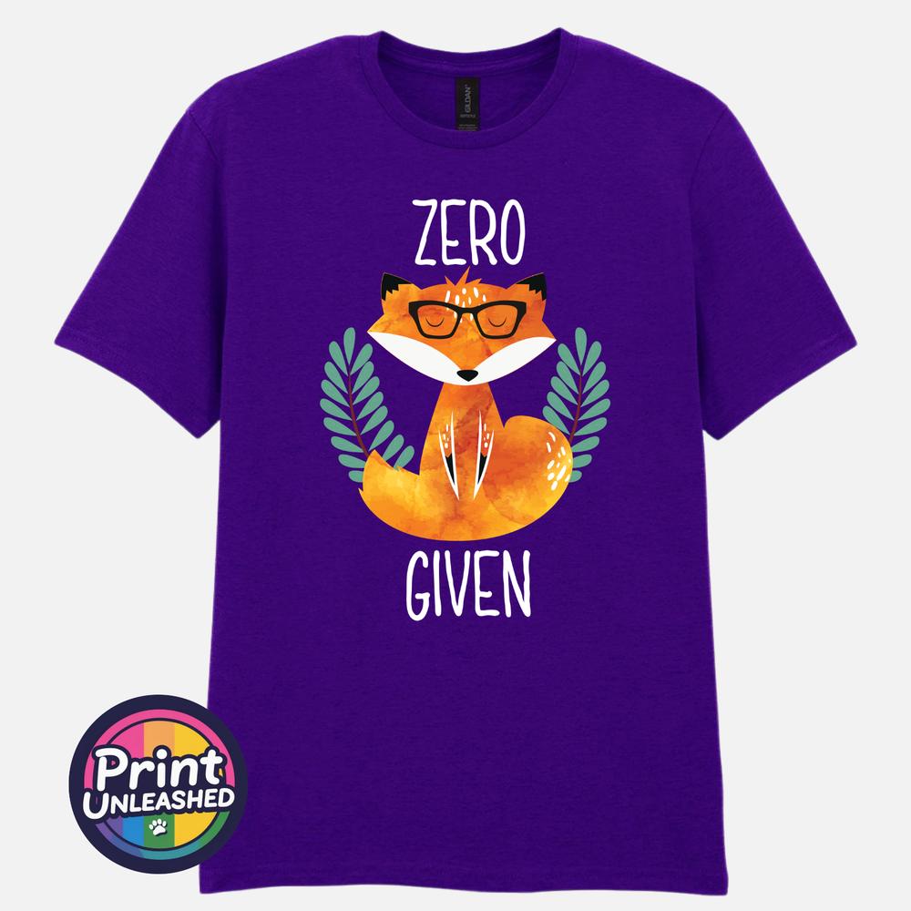 Zero Fox Given Grafik T-Shirt Lustiger Aufdruck Slogan T-Shirt Zen Fuchs Druck Lustiges Geschenk