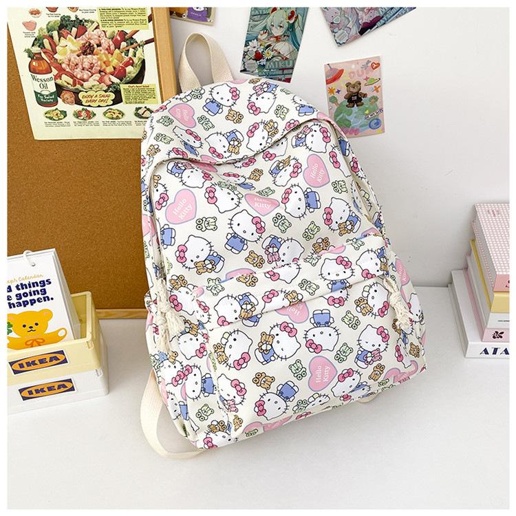 Schoolbag Backpack Men's 1 Trend Graffiti ins Large Capacity Fashion Printing Student Women's Backpack Waterproof and Wear-resistant White Ditch