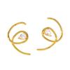 European and American Inlaid Water Drop Zircon Stud Earrings, Special-shaped Geometric Curves, Lines Do Not Fade, Earrings Are Light Luxury