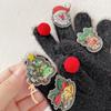 1 Pair Christmas Knitted Gloves Men Women Winter Warm Thick Plush Gloves with Xmas Charm Outdoor Cycling Cold Weather Thermal Full Finger Gloves